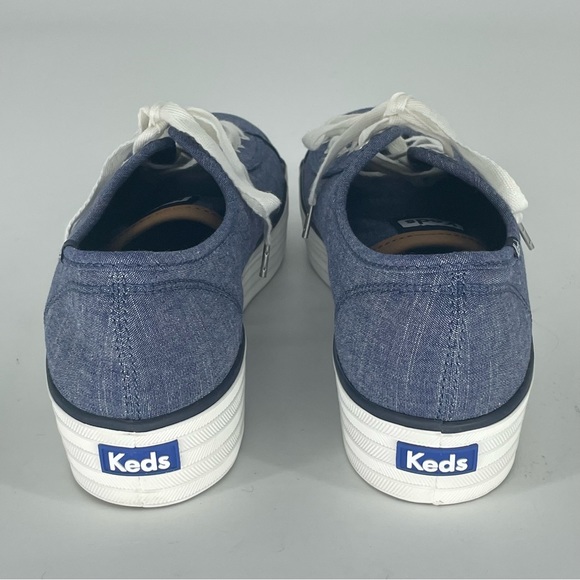 KEDS NEW TRIPLE KICK PLATFORM RECYCLED BLUE DENIM PLATFORM SNEAKER 10 WOMEN’S - Picture 6 of 8